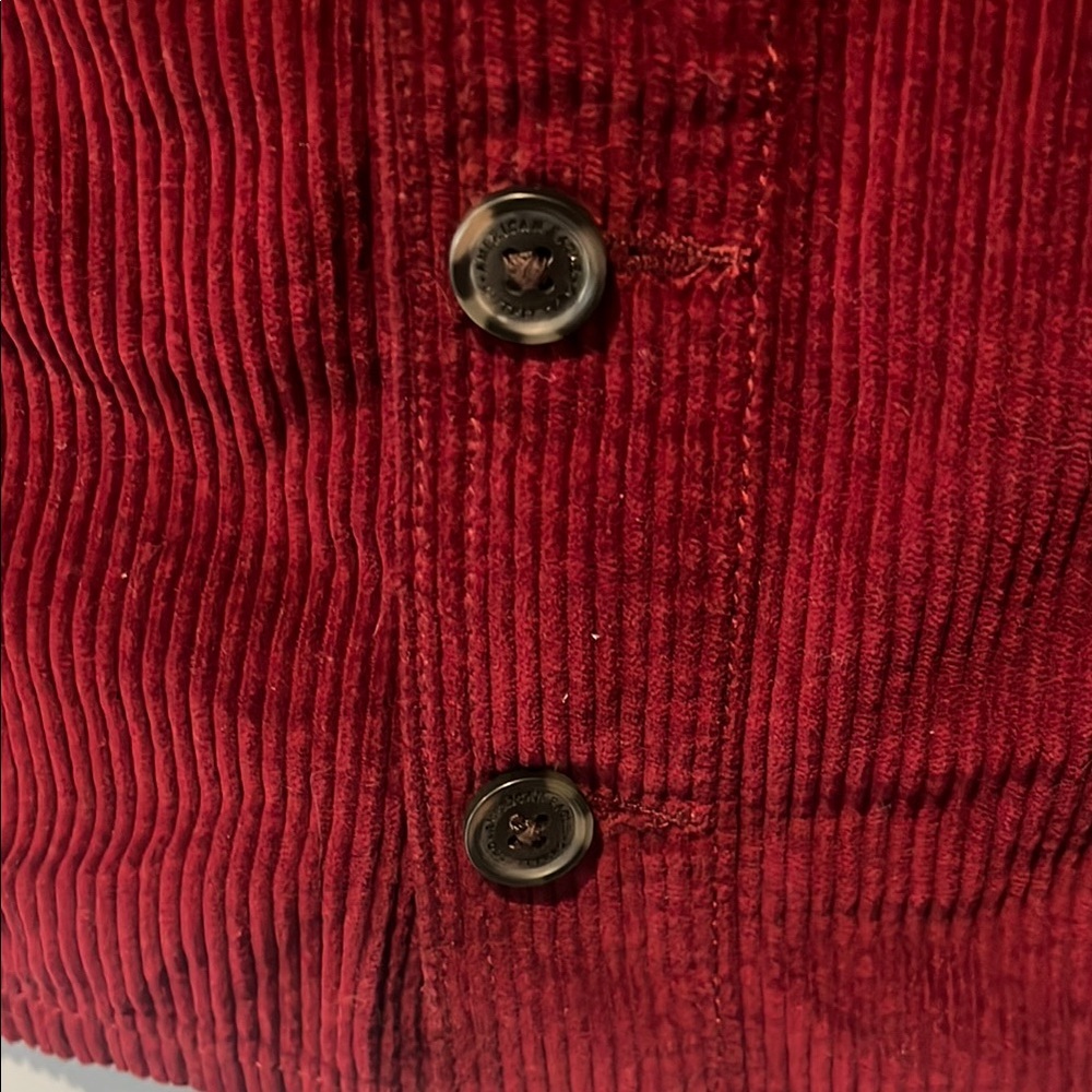 American Eagle Outfitters High Rise A-Line Burgundy Corduroy Skirt - Picture 6 of 8